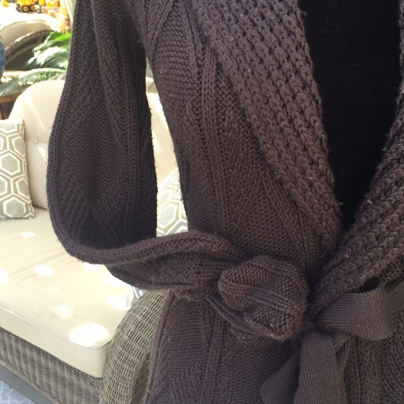 Chocolate brown Tahari sweater.  Small - Picture 3 of 6
